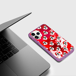 Чехол iPhone 11 Pro матовый Funny Santa clown Art in blood, цвет: 3D-фиолетовый — фото 2