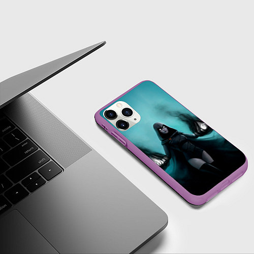 Чехол iPhone 11 Pro матовый Raven young justice / 3D-Фиолетовый – фото 3