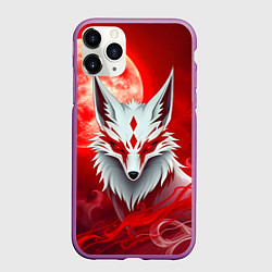 Чехол iPhone 11 Pro матовый Японская лиса на красном, цвет: 3D-фиолетовый