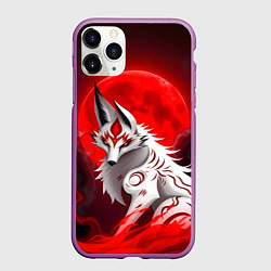 Чехол iPhone 11 Pro матовый Японская белая лиса, цвет: 3D-фиолетовый