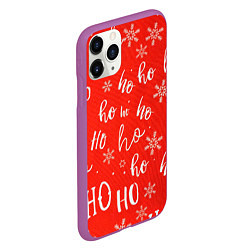 Чехол iPhone 11 Pro матовый Новый год ho ho ho, цвет: 3D-фиолетовый — фото 2