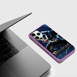 Чехол iPhone 11 Pro матовый Веном в прыжке, цвет: 3D-фиолетовый — фото 2