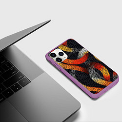 Чехол iPhone 11 Pro матовый В змеях, цвет: 3D-фиолетовый — фото 2