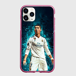 Чехол iPhone 11 Pro матовый Мадрид - Роналдо, цвет: 3D-малиновый
