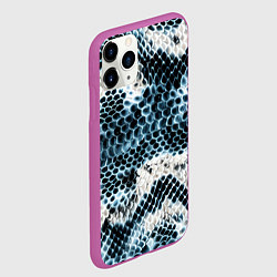 Чехол iPhone 11 Pro матовый Из кожи змеи, цвет: 3D-фиолетовый — фото 2
