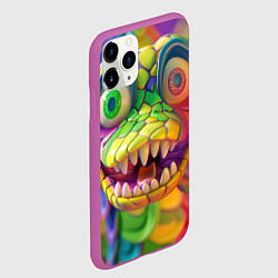 Чехол iPhone 11 Pro матовый Радужная змея, цвет: 3D-фиолетовый — фото 2
