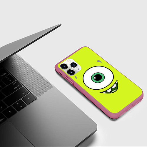 Чехол iPhone 11 Pro матовый Майк Вазовски / 3D-Малиновый – фото 3