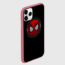 Чехол iPhone 11 Pro матовый Паучья эмблема, цвет: 3D-малиновый — фото 2