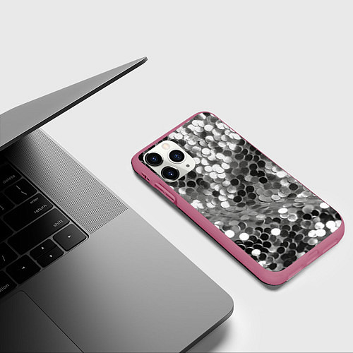 Чехол iPhone 11 Pro матовый Блистание / 3D-Малиновый – фото 3
