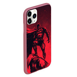 Чехол iPhone 11 Pro матовый Batman - art, цвет: 3D-малиновый — фото 2