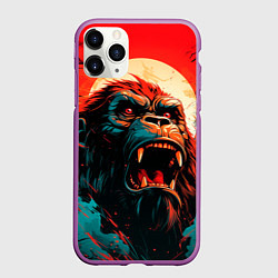 Чехол iPhone 11 Pro матовый King Kong roar, цвет: 3D-фиолетовый
