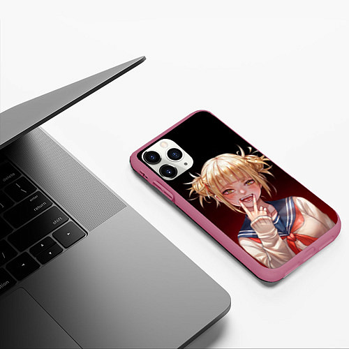 Чехол iPhone 11 Pro матовый Himiko Toga league of villains / 3D-Малиновый – фото 3