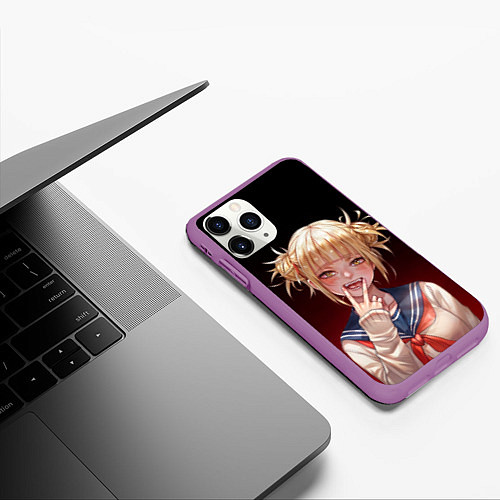 Чехол iPhone 11 Pro матовый Himiko Toga league of villains / 3D-Фиолетовый – фото 3