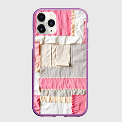 Чехол iPhone 11 Pro матовый Розовый пэчворк, цвет: 3D-фиолетовый