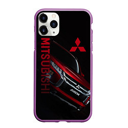 Чехол iPhone 11 Pro матовый Mitsubishi логотип, цвет: 3D-фиолетовый