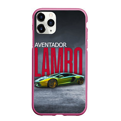 Чехол iPhone 11 Pro матовый Итальянский гиперкар Lambo Aventador, цвет: 3D-малиновый