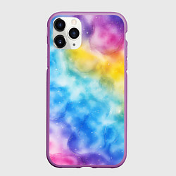 Чехол iPhone 11 Pro матовый Радужный паттерн, цвет: 3D-фиолетовый