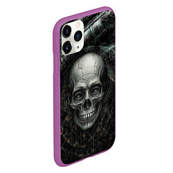 Чехол iPhone 11 Pro матовый Череп с хорошим настроением, цвет: 3D-фиолетовый — фото 2