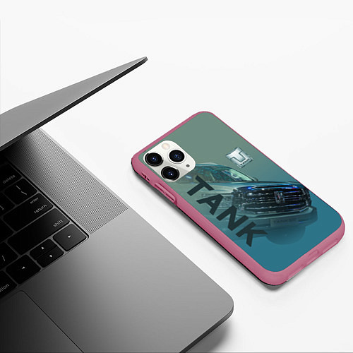 Чехол iPhone 11 Pro матовый Tank 500 / 3D-Малиновый – фото 3