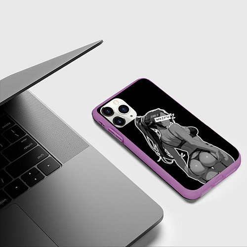 Чехол iPhone 11 Pro матовый Секси Йоруичи - Блич / 3D-Фиолетовый – фото 3