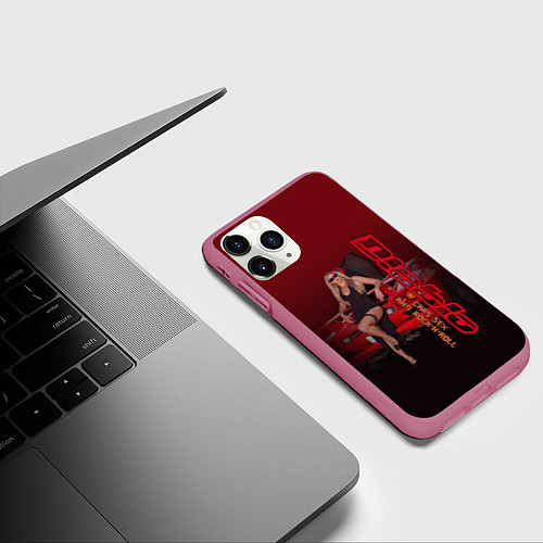 Чехол iPhone 11 Pro матовый Lamborghini Diablo / 3D-Малиновый – фото 3