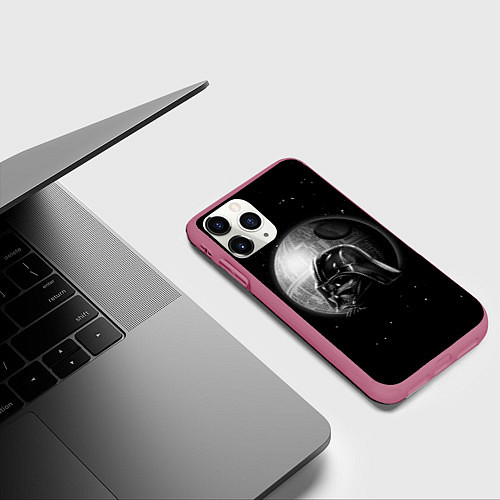 Чехол iPhone 11 Pro матовый Лорд вейдер звезда смерти / 3D-Малиновый – фото 3