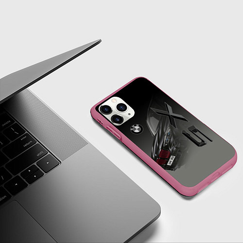 Чехол iPhone 11 Pro матовый X 5 / 3D-Малиновый – фото 3