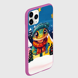 Чехол iPhone 11 Pro матовый Змейка символ 2025 - новый год, цвет: 3D-фиолетовый — фото 2