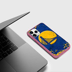 Чехол iPhone 11 Pro матовый Голден Стэйт Уорриорз лого, цвет: 3D-малиновый — фото 2