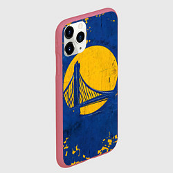 Чехол iPhone 11 Pro матовый Голден Стэйт Уорриорз лого, цвет: 3D-малиновый — фото 2