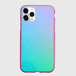 Чехол iPhone 11 Pro матовый Градиент в голубых тонах, цвет: 3D-малиновый