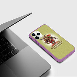 Чехол iPhone 11 Pro матовый Воин орк Warhammer, цвет: 3D-фиолетовый — фото 2