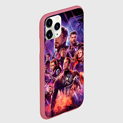 Чехол iPhone 11 Pro матовый Герои из Мстители финал, цвет: 3D-малиновый — фото 2
