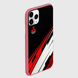 Чехол iPhone 11 Pro матовый Mitsubishi - красная абстракция, цвет: 3D-малиновый — фото 2