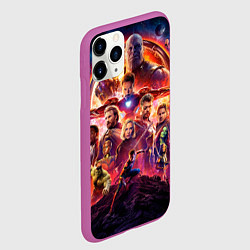 Чехол iPhone 11 Pro матовый Супергерои Avengers infinity war, цвет: 3D-фиолетовый — фото 2