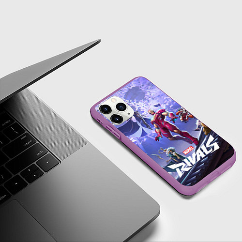 Чехол iPhone 11 Pro матовый Герои Marvel rivals / 3D-Фиолетовый – фото 3