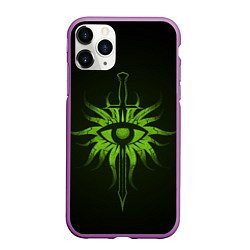 Чехол iPhone 11 Pro матовый Dragon Age Inquisition logo, цвет: 3D-фиолетовый