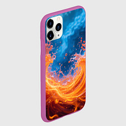 Чехол iPhone 11 Pro матовый Яркое пламя в воде, цвет: 3D-фиолетовый — фото 2