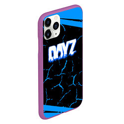 Чехол iPhone 11 Pro матовый Dayz полосы трещины лого, цвет: 3D-фиолетовый — фото 2