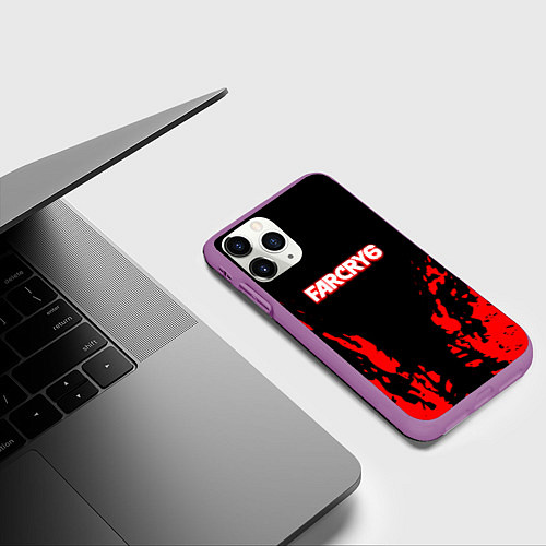 Чехол iPhone 11 Pro матовый Farcry6 краски красные / 3D-Фиолетовый – фото 3