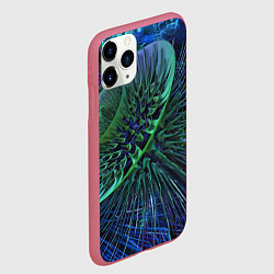 Чехол iPhone 11 Pro матовый Фрактальный узор шипы, цвет: 3D-малиновый — фото 2