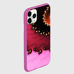 Чехол iPhone 11 Pro матовый Фрактал узор розовый, цвет: 3D-фиолетовый — фото 2