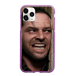 Чехол iPhone 11 Pro матовый The shining - heres johnny, цвет: 3D-фиолетовый