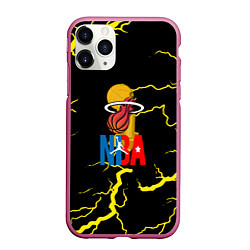 Чехол iPhone 11 Pro матовый NBA storm, цвет: 3D-малиновый