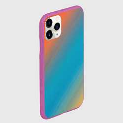 Чехол iPhone 11 Pro матовый Сине-оранжевый градиент, цвет: 3D-фиолетовый — фото 2