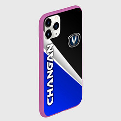 Чехол iPhone 11 Pro матовый Чанган - синий и черный, цвет: 3D-фиолетовый — фото 2