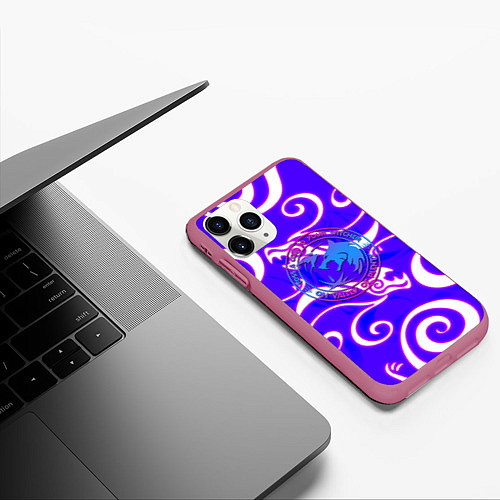 Чехол iPhone 11 Pro матовый The Witcher dragon neno / 3D-Малиновый – фото 3