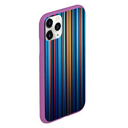 Чехол iPhone 11 Pro матовый Композиция из вертикальных линий, цвет: 3D-фиолетовый — фото 2