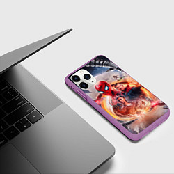 Чехол iPhone 11 Pro матовый Герои Человек паук нет пути домой, цвет: 3D-фиолетовый — фото 2