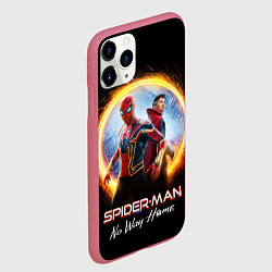 Чехол iPhone 11 Pro матовый Доктор Стрэндж и Человек паук нет пути домой, цвет: 3D-малиновый — фото 2